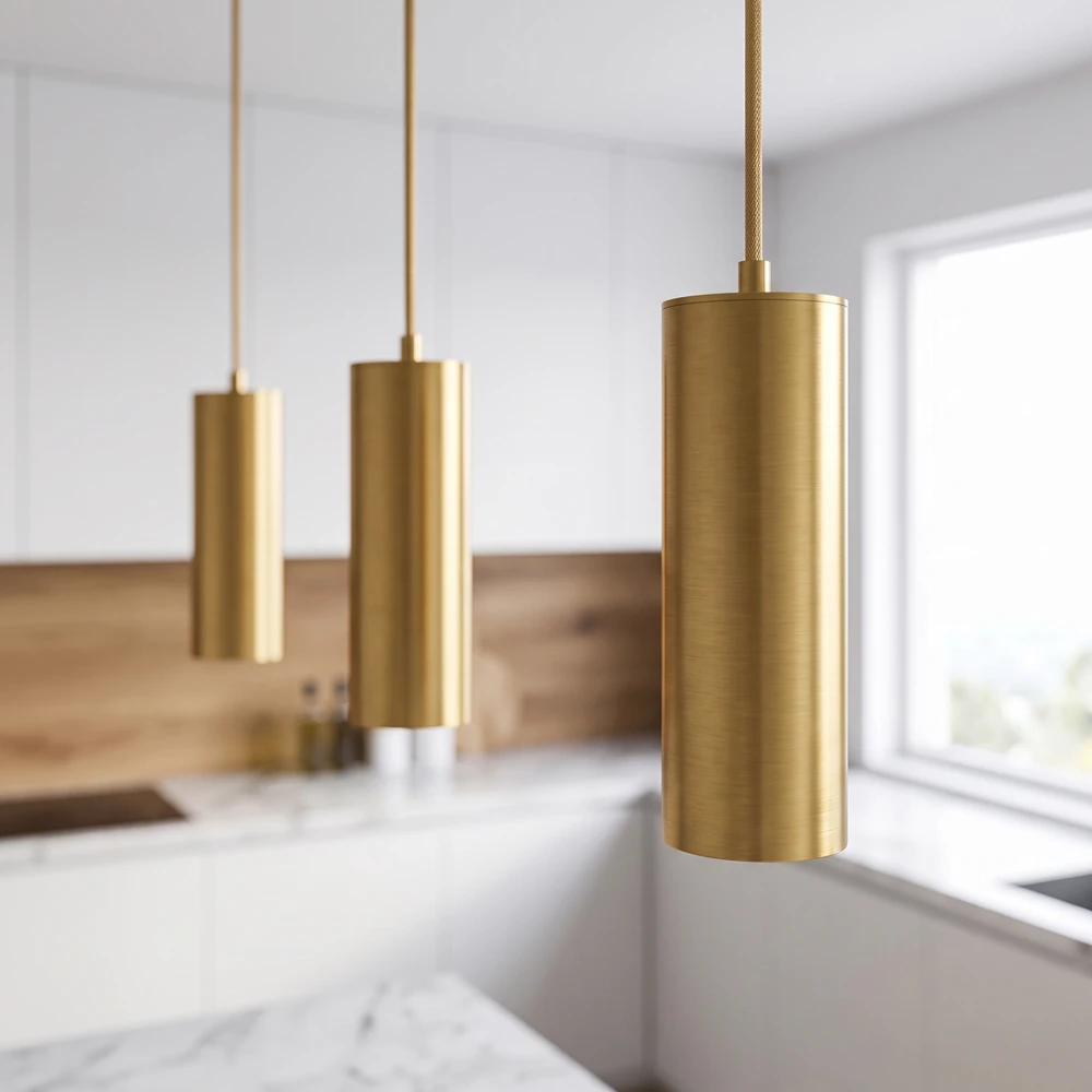 MALM E14 guld cylinder pendel, Pendler hos HomeNordic