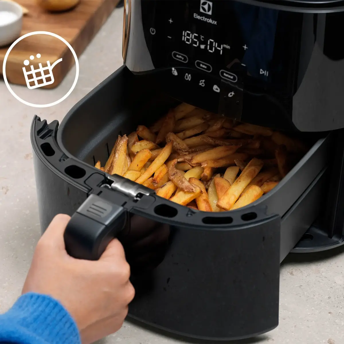 700s EAF7B airfryer 7 liter, black glossy, produktbillede 3 af 3, Airfryers hos HomeNordic