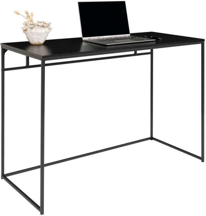 Valencia skrivebord 100 x 45 cm i sort metalstel og med sort bordplade., Skriveborde hos HomeNordic