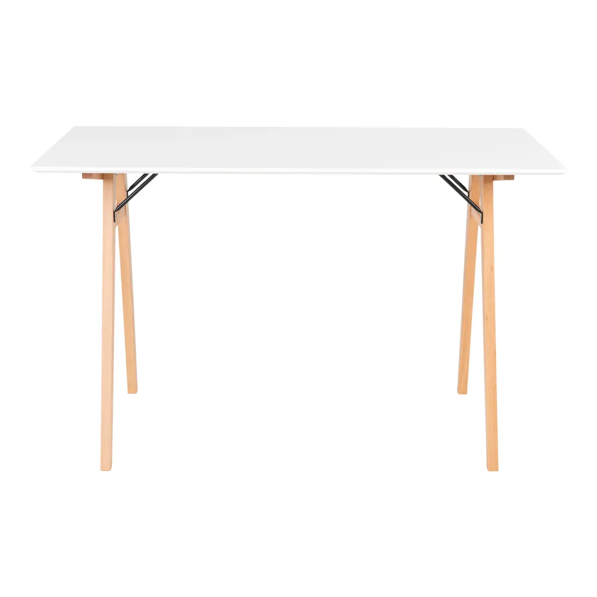 Vojens - Skrivebord i hvid og natur, 120x60x75,5cm, Skriveborde hos HomeNordic