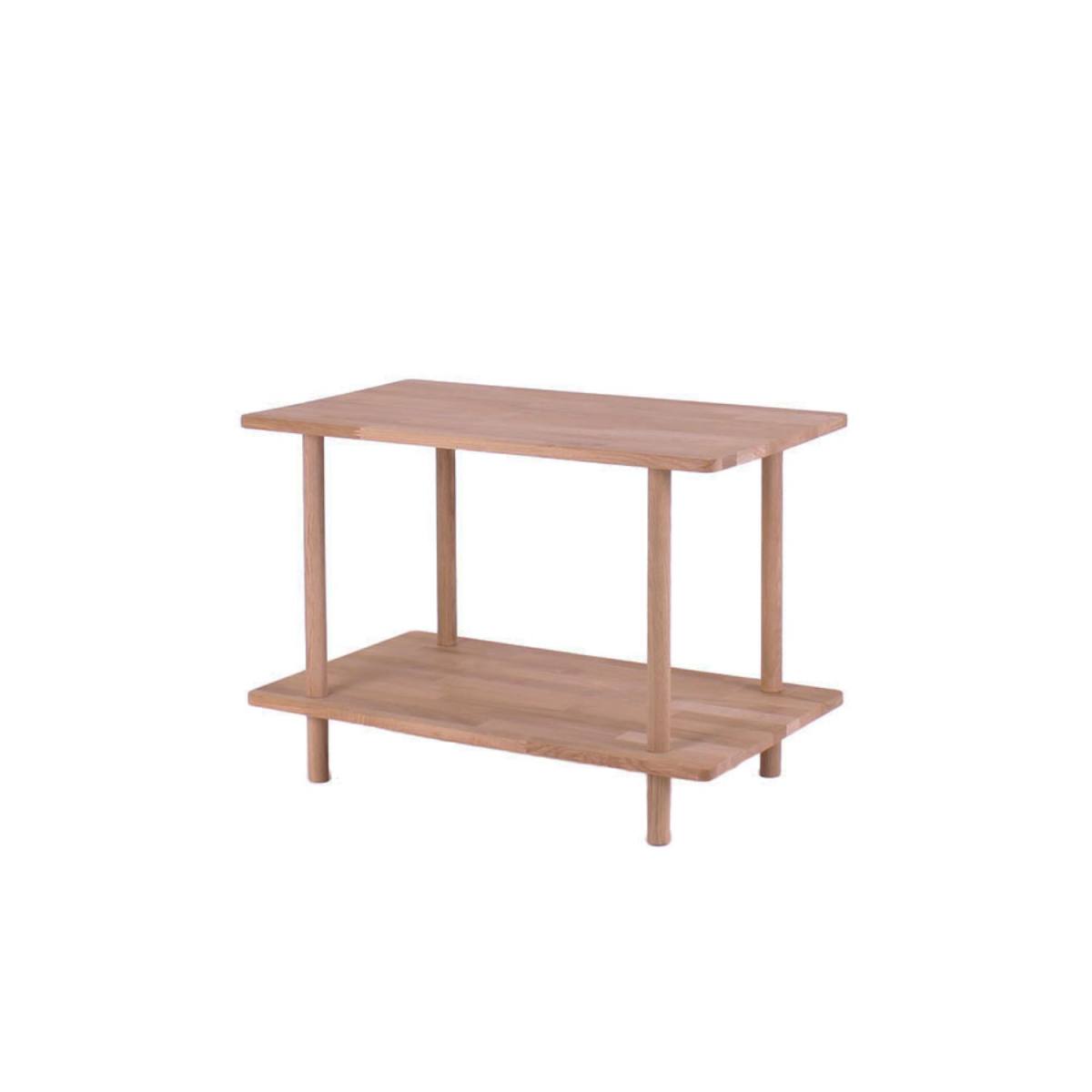 Loop - Reol-bord med to hylder i massiv eg og en bredde på 70 cm, Nordisk design hos HomeNordic