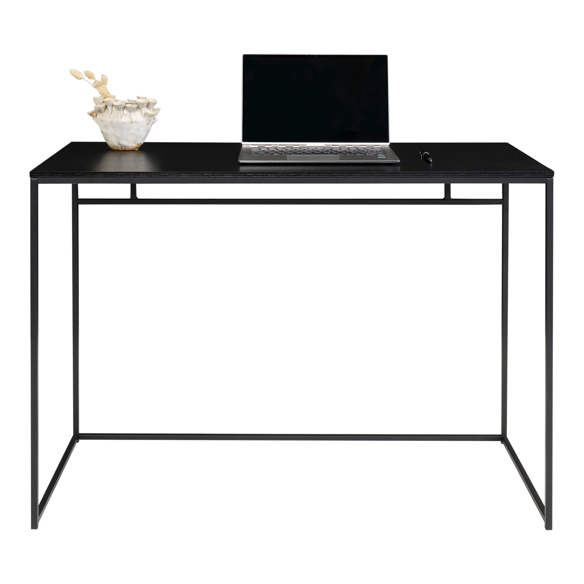 Vita - Skrivebord med sort ramme og sort bordplade 100x45x75 cm, produktbillede 4 af 5, Skriveborde hos HomeNordic