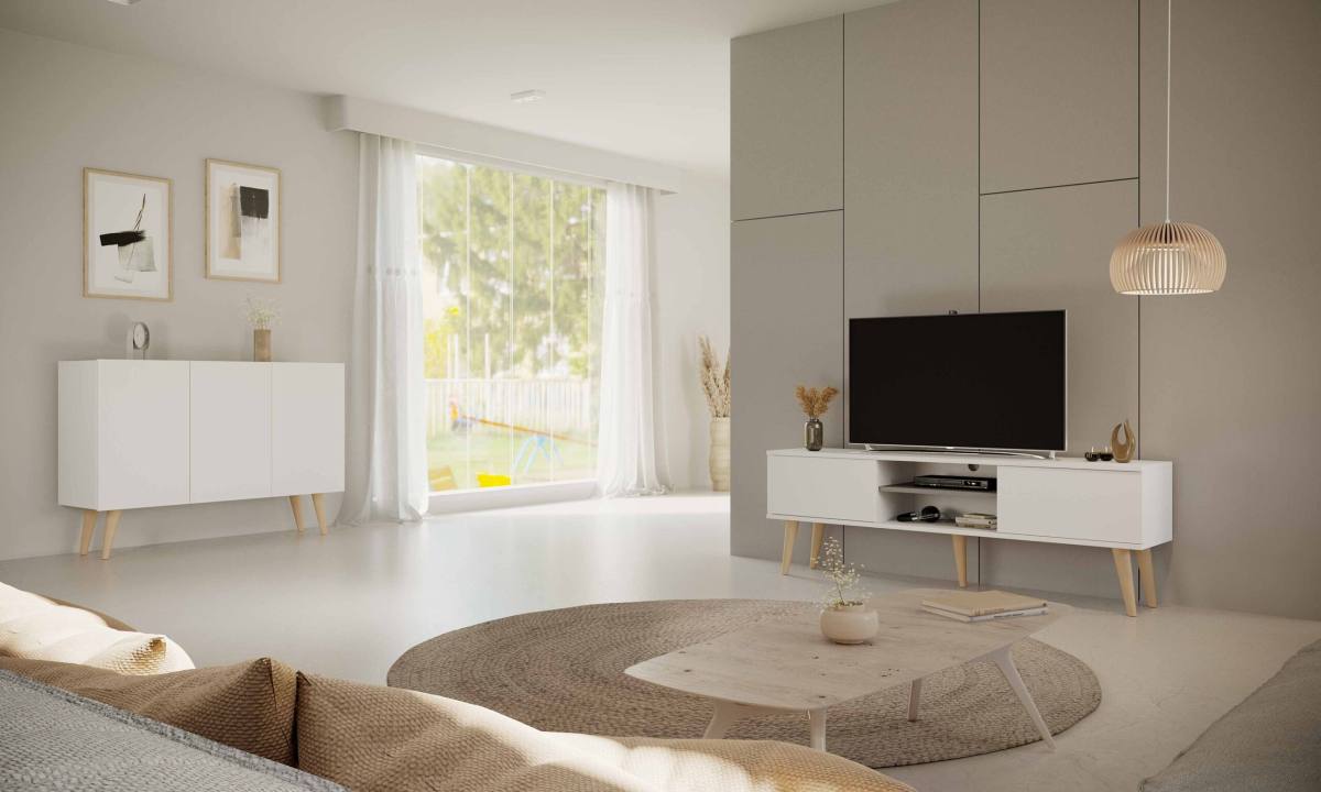 KOCOT RTV Toronto TV-bord, m. 2 låger og 1 hylde, produktbillede 7 af 7, TV-borde hos HomeNordic