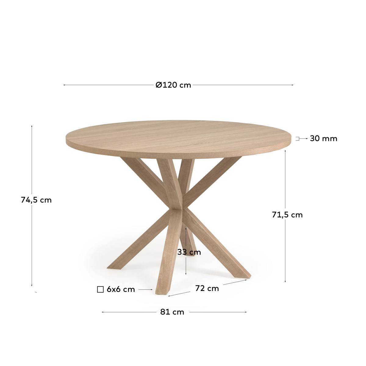 KAVE HOME Fuld Argo spisebord, rund, produktbillede 2 af 4, Spiseborde hos HomeNordic