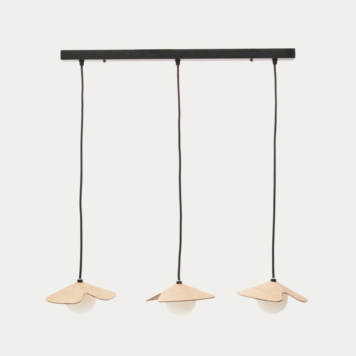 KAVE HOME Wilara loftlampe, m. 3 hvide røgglaskugler, Loftlamper hos HomeNordic