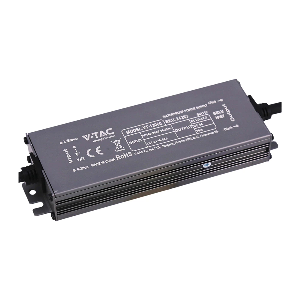 60W / 12V DC strømforsyning, Strømforsyninger hos HomeNordic