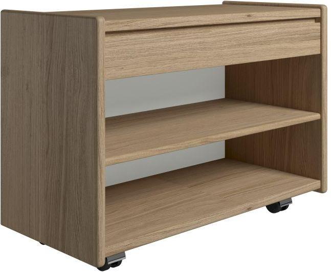 Krone 80 cm bredt sengebord i olieret egefiner med 1 skuffe og 1 hylde, Sengeborde hos HomeNordic