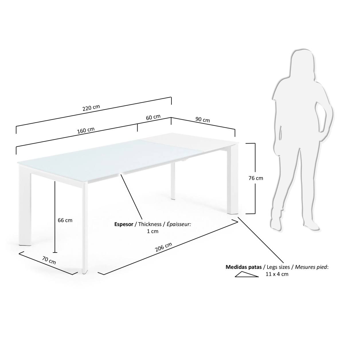 KAVE HOME Axis spisebord, m. butterflybordplade, produktbillede 2 af 6, Spiseborde hos HomeNordic