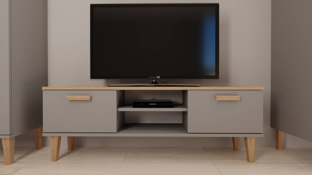 KOCOT Denver TV-bord, m. 2 låger og 1 hylde, produktbillede 2 af 5, TV-borde hos HomeNordic