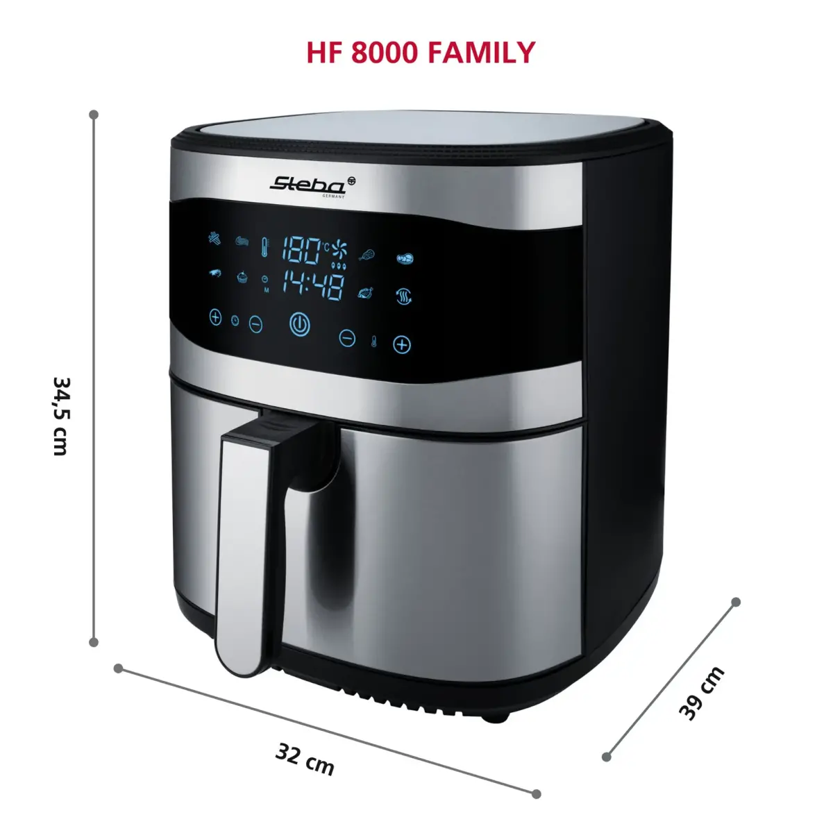 STHF8000FAMILY Airfryer, 8 liter, produktbillede 5 af 11, Airfryers hos HomeNordic