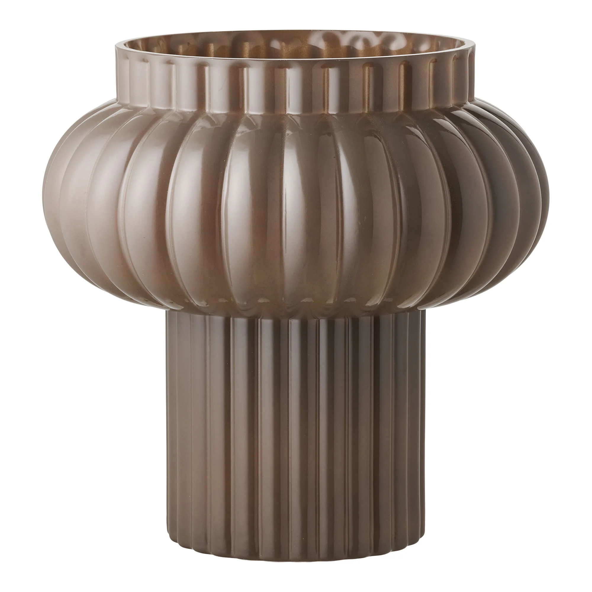 Vase - Vase, Mundblæst Glas, Brun Ø27X27 Cm, Vaser hos HomeNordic