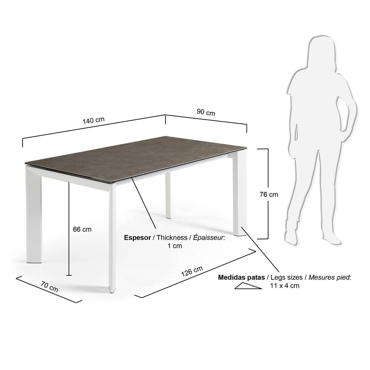 KAVE HOME Axis spisebord, m. butterflybordplade, produktbillede 2 af 4, Spiseborde hos HomeNordic