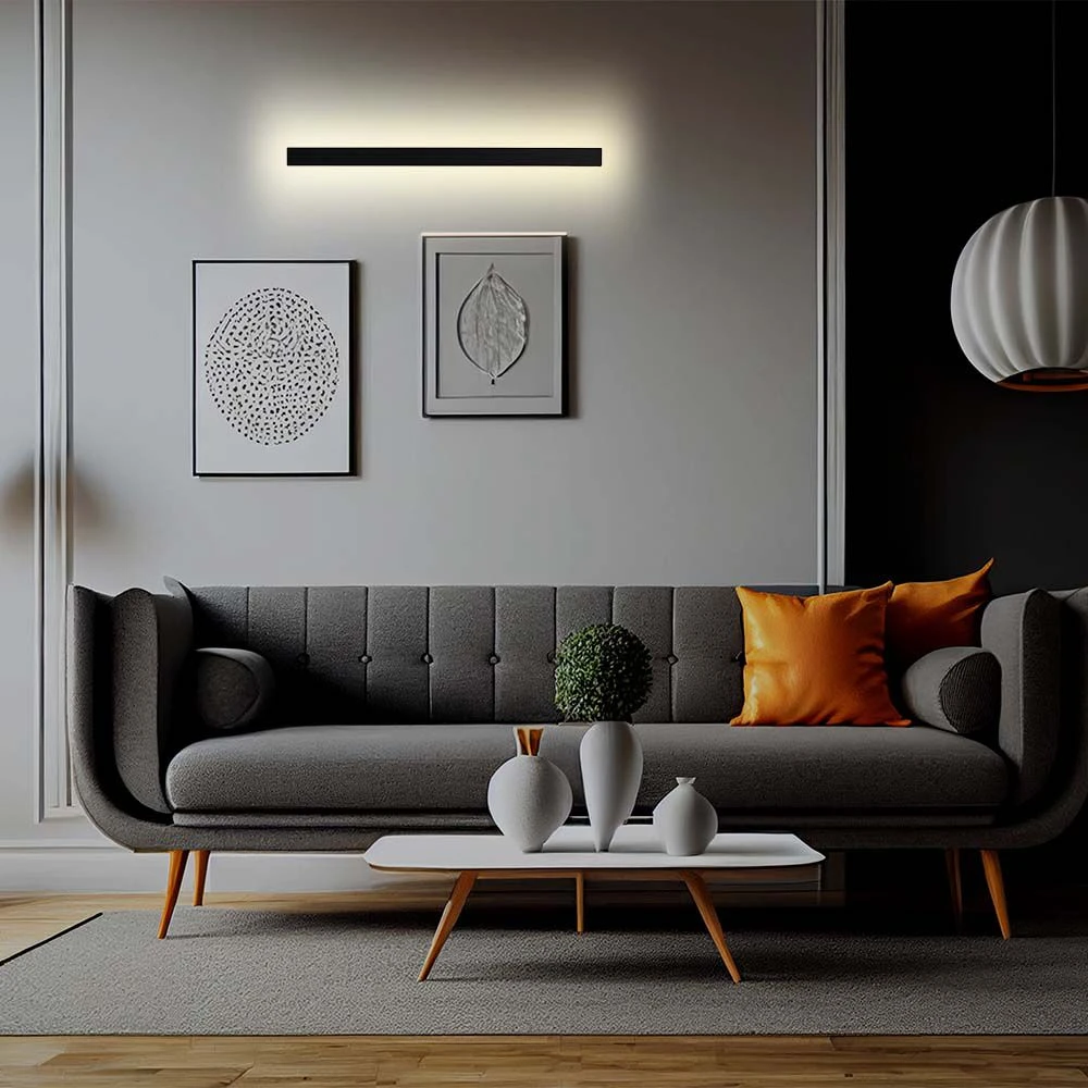 141cm Antracit 23W lineær LED væglampe, RA90, Væglamper hos HomeNordic