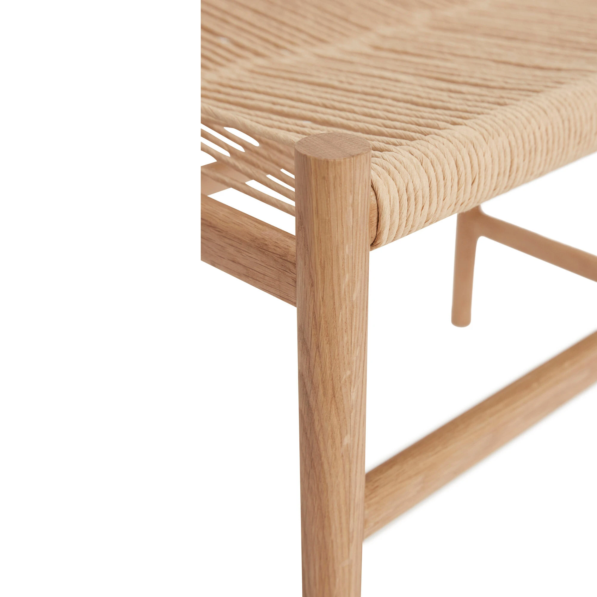 Bænk i egetræ/papirsnor, natur/off white, produktbillede 3 af 6 hos HomeNordic