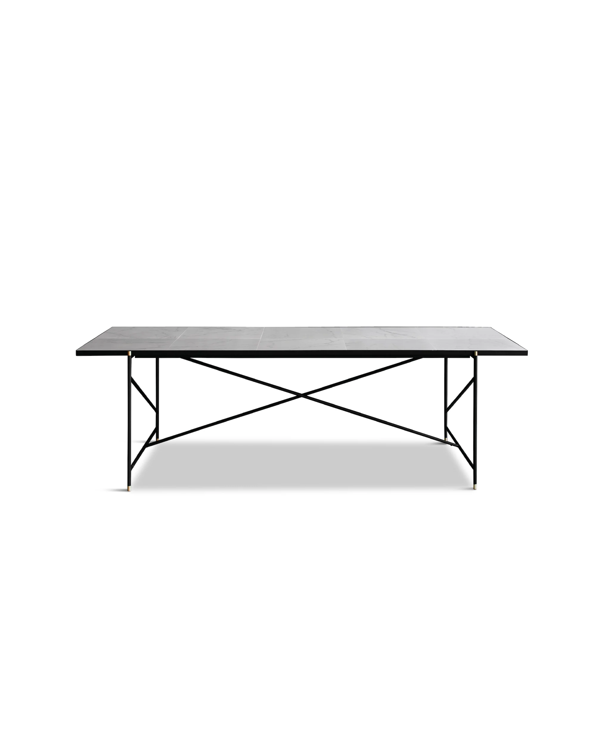 HANDVÄRK DINING TABLE BRASS FRAME HVID, Spiseborde hos HomeNordic
