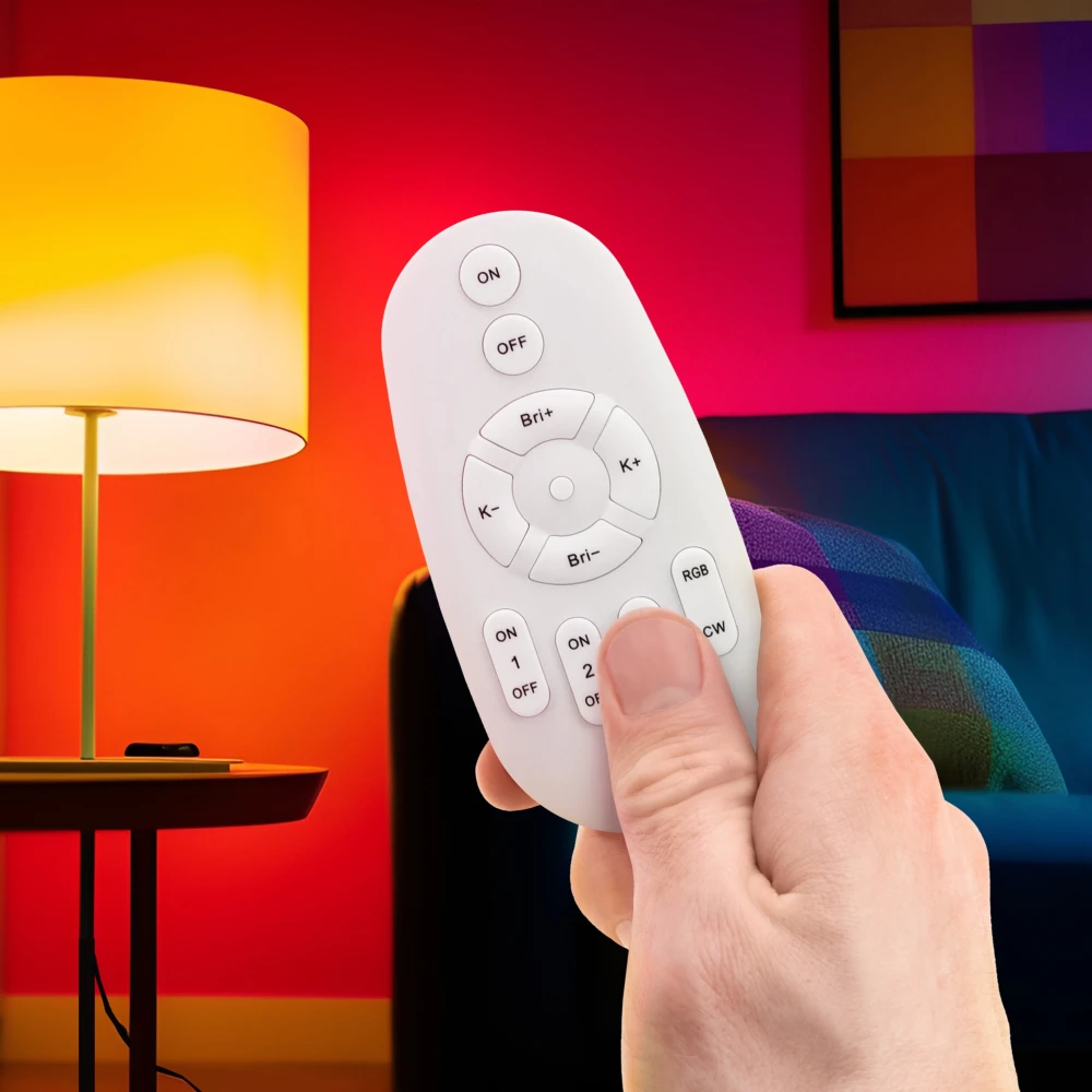 Bluetooth fjernbetjening til RGB+CCT, Batterier hos HomeNordic