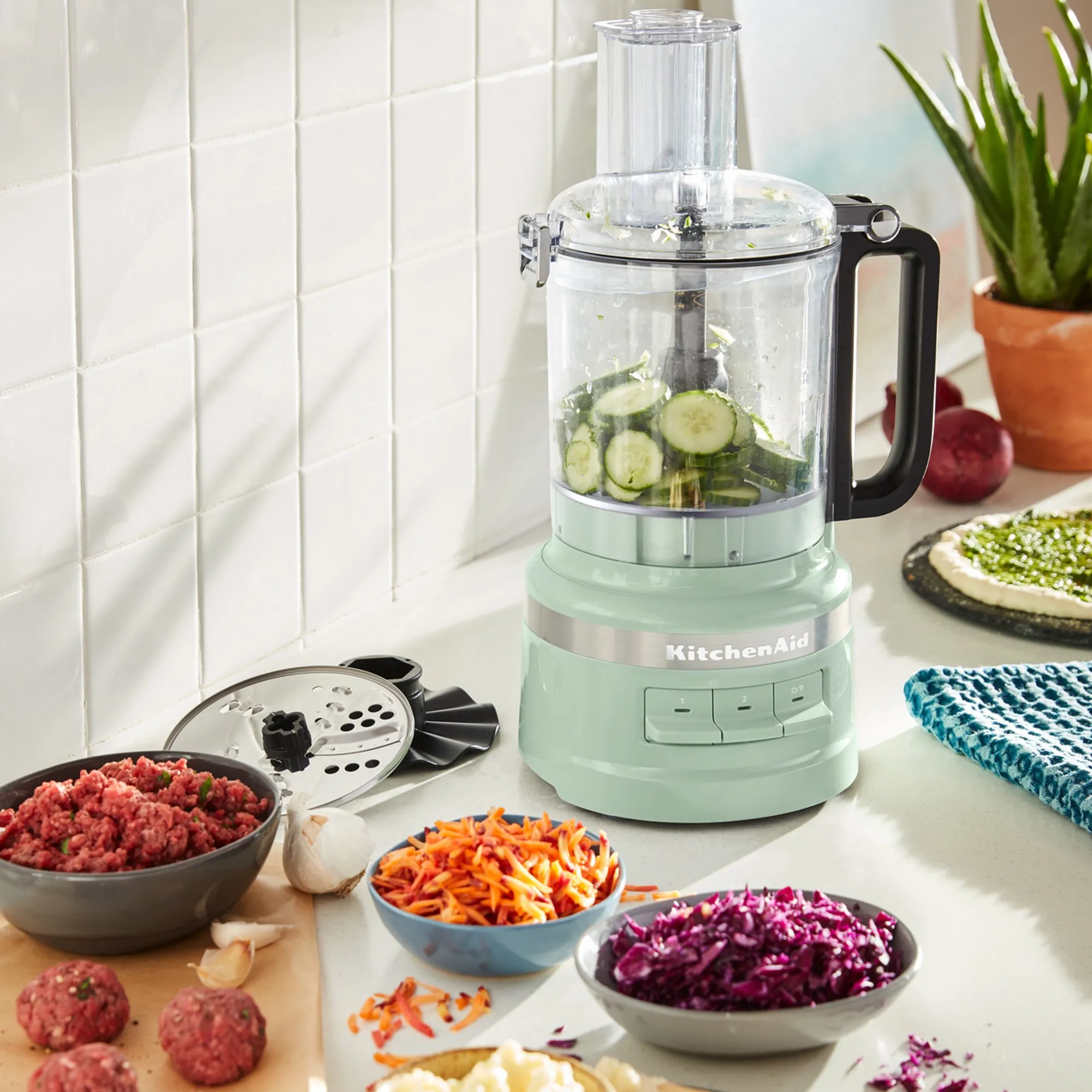 5KFP0921 Foodprocessor, 2,1 liter, pistachio, produktbillede 5 af 8, Foodprocessorer hos HomeNordic