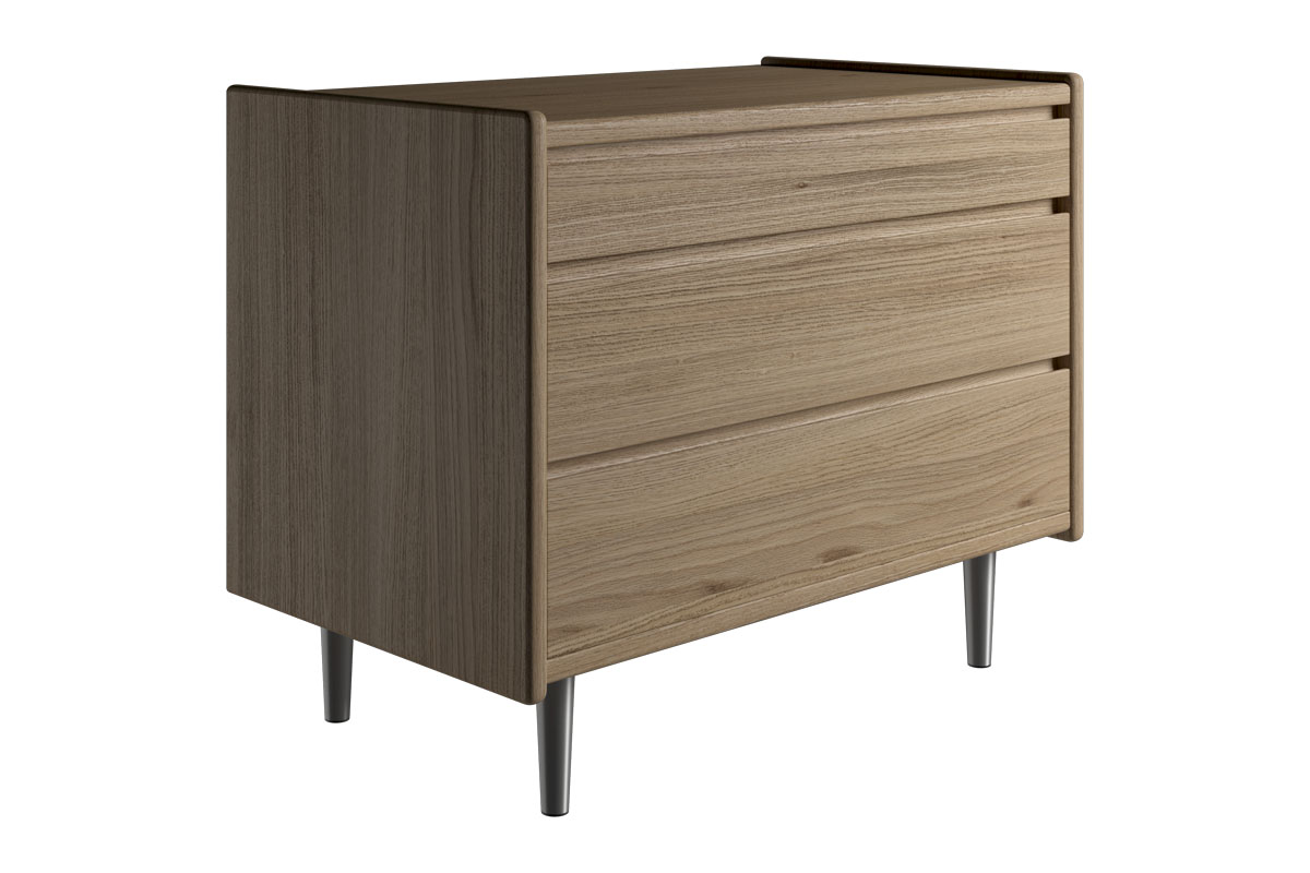 Krone kommode 80 cm bred med 3 skuffer egefiner, Kommoder hos HomeNordic