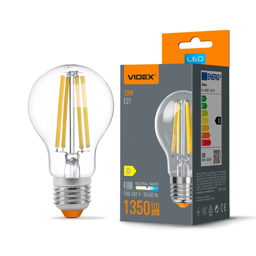 E27 10W LED filament pære, Pærer hos HomeNordic
