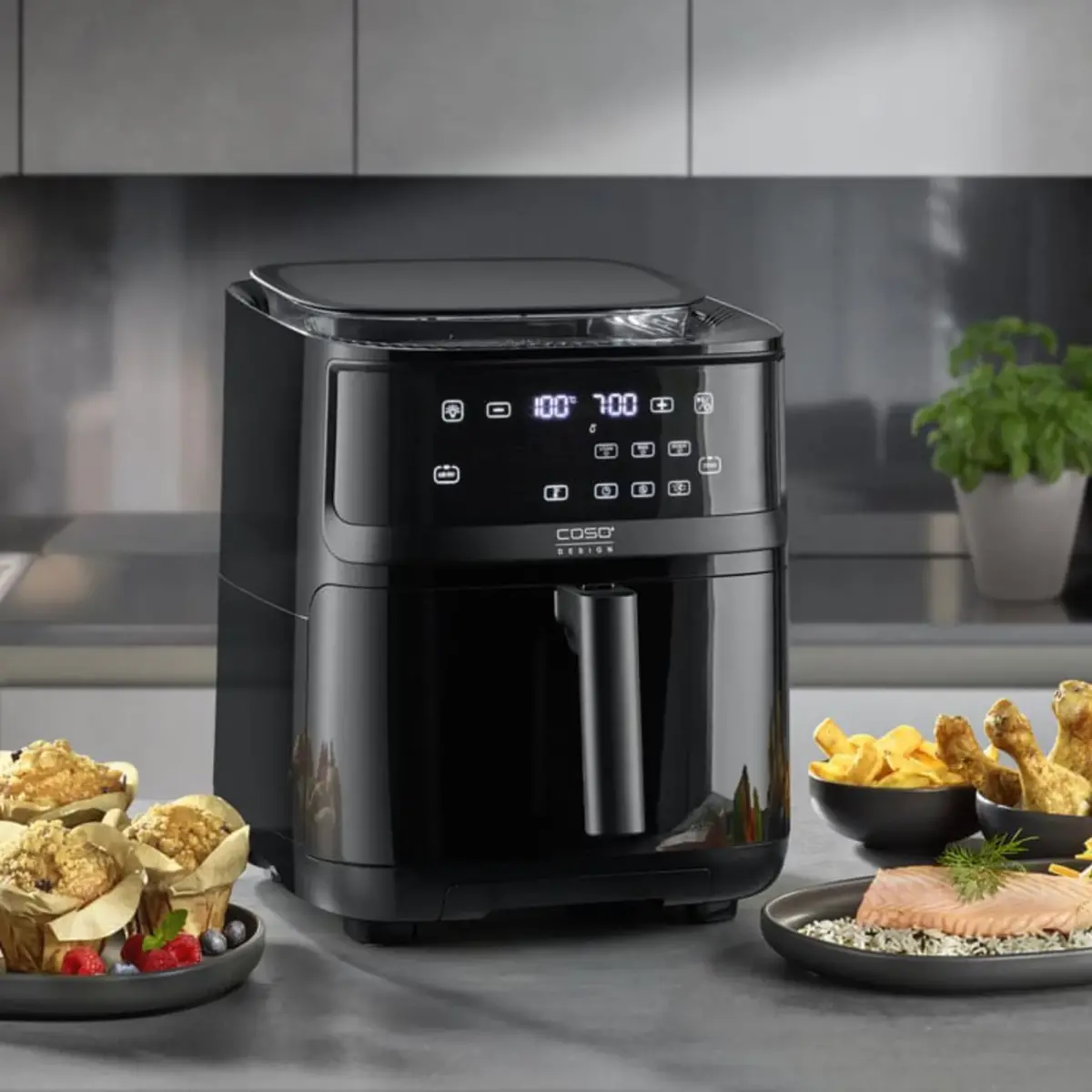 700 Steam & Airfryer 7 liter, svart, produktbillede 11 af 11, Airfryers hos HomeNordic