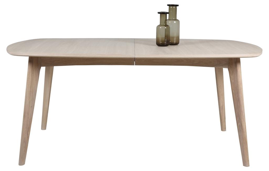 Ambrosius spisebord 180 x 102 cm i hvidpigmenteret egefiner med udtræk, Spiseborde hos HomeNordic