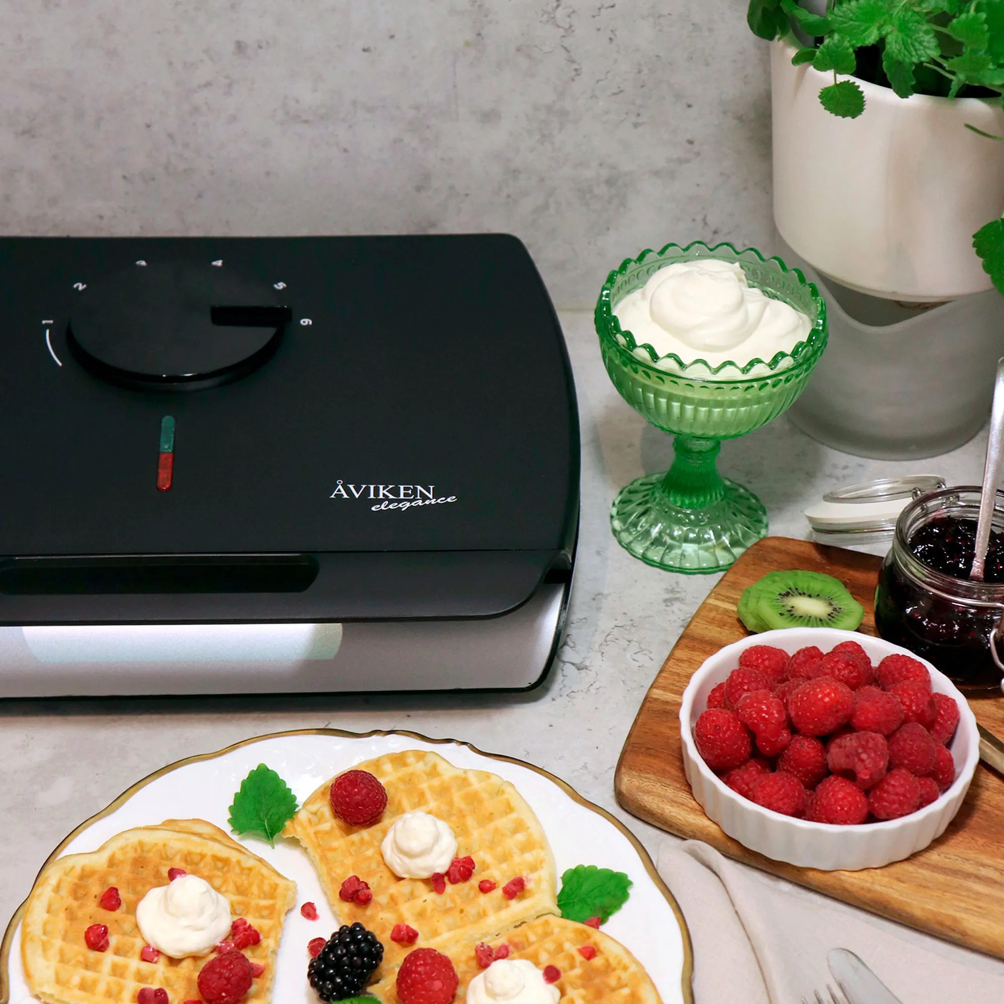 Elegance 910 dobbelt vaffeljern, keramisk, produktbillede 4 af 4 hos HomeNordic