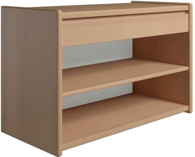 Krone 80 cm bredt sengebord i bøgefiner med 1 skuffe og 1 hylde, Sengeborde hos HomeNordic