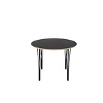 HASLEV SYMPHONY SPISEBORD 82 SORT LINOLIUM METAL SORTE BEN, Spiseborde hos HomeNordic