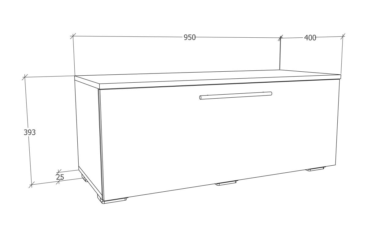 VCM NORDIC Arila S TV-bord, m. 1 låge og 2 rum, produktbillede 2 af 5, TV-borde hos HomeNordic