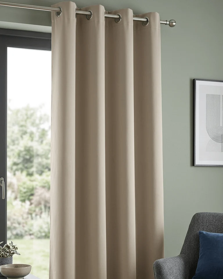 ODELIE - Mørklægningsgardin, Latte Beige, produktbillede 2 af 8, Gardiner hos HomeNordic