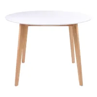 Spisebord i hvid og natur Ø105,h75 cm, produktbillede 8 af 19, Spiseborde hos HomeNordic