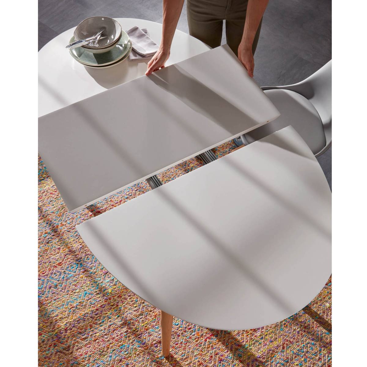 KAVE HOME oval Oakland spisebord, m. udtræk, produktbillede 8 af 9, Spiseborde hos HomeNordic
