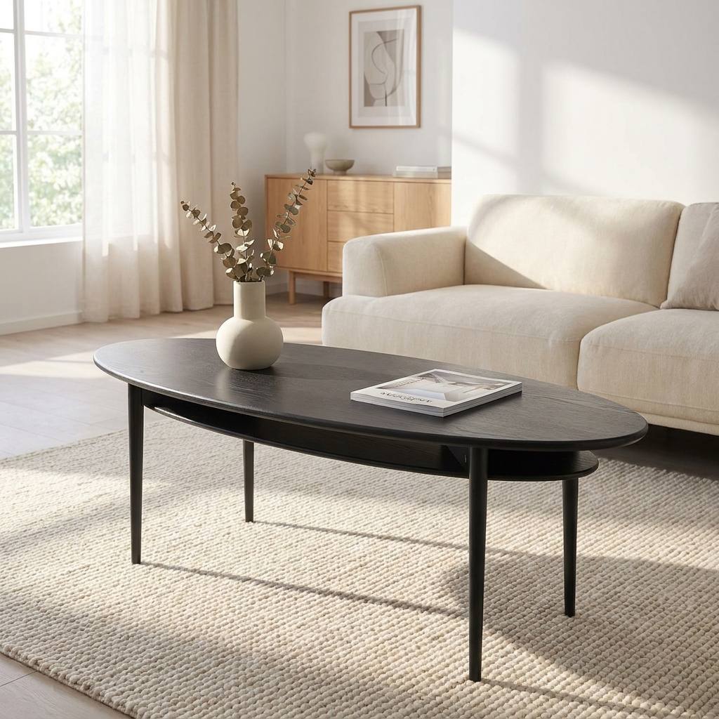 Veleta, Elipseformet sofabord i massiv eg og fem forskellige finish, produktbillede 11 af 24, Nordisk design hos HomeNordic