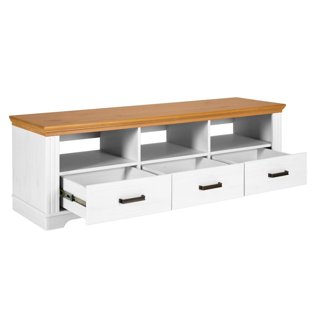 NORDIC LIVING COLLECTION TV-bord, m. 3 åbne rum og 3 skuffer, produktbillede 4 af 5, TV-borde hos HomeNordic