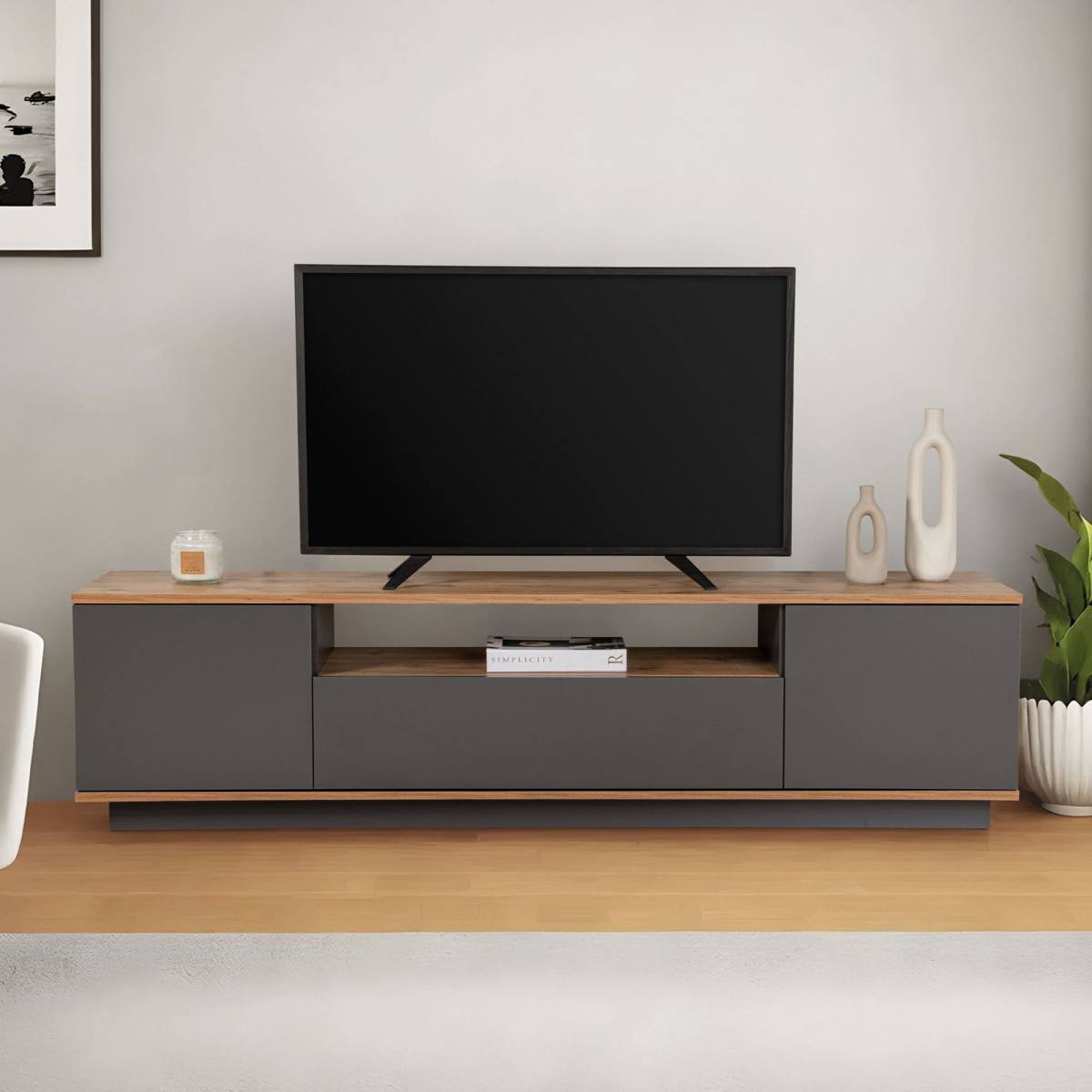 NORDVÄRK Veramont TV-bord, m. 3 låger, 1 hylde, produktbillede 6 af 8, TV-borde hos HomeNordic