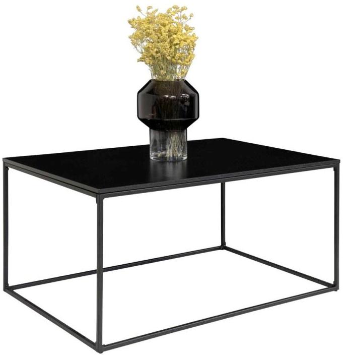 Valencia sofabord 90 x 60 cm i sort metalstel og med sort bordplade., Sofaborde hos HomeNordic