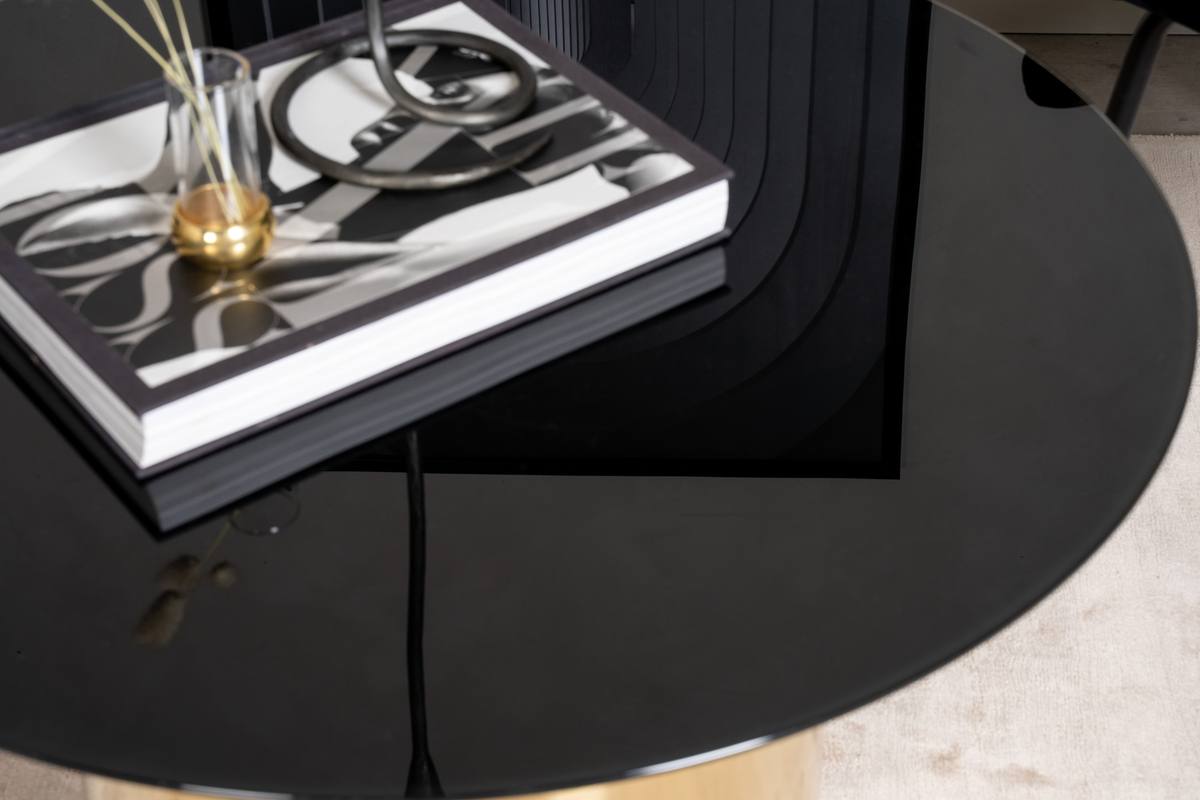 Kreta - Sofabord i guldfarvet cylinderformet metal og glas, produktbillede 6 af 7, Moderne designs hos HomeNordic