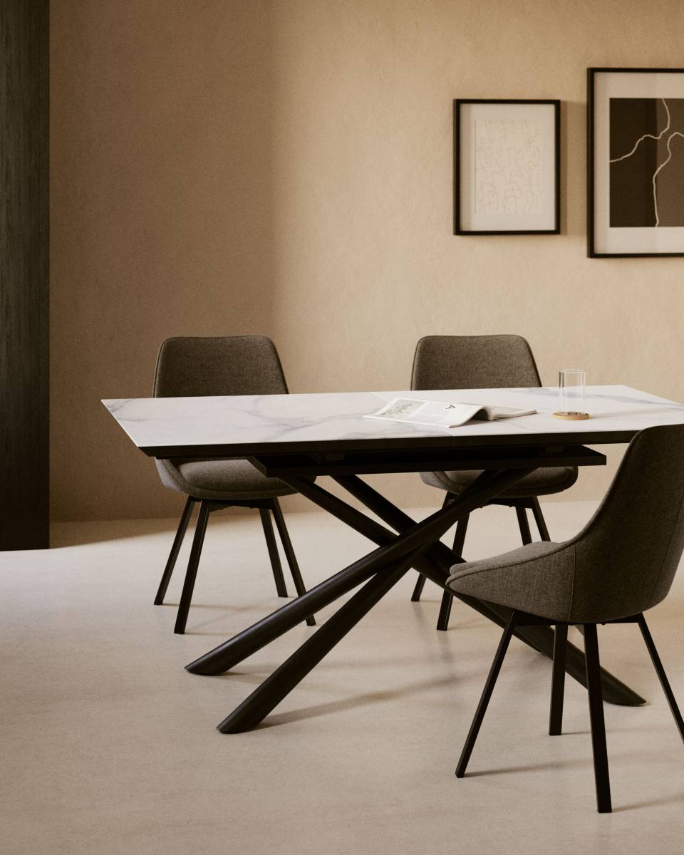 KAVE HOME Theone spisebord, m. butterflybordplade, produktbillede 7 af 8, Spiseborde hos HomeNordic