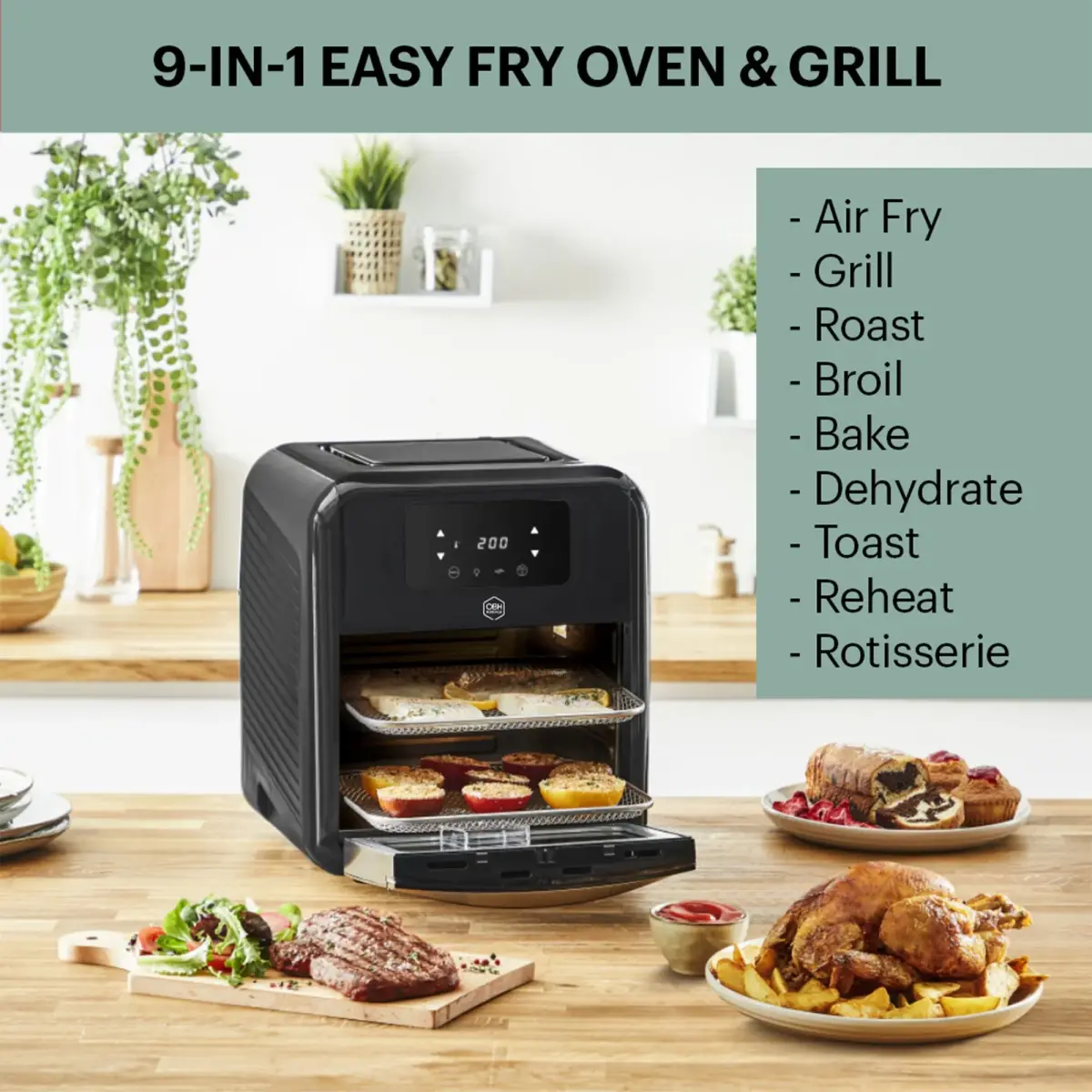 Easy Fry Oven & Grill airfryer 11 liter, produktbillede 2 af 2, Airfryers hos HomeNordic