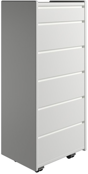 Krone kommode 50 cm bred med 6 skuffer hvidlakeret, Kommoder hos HomeNordic