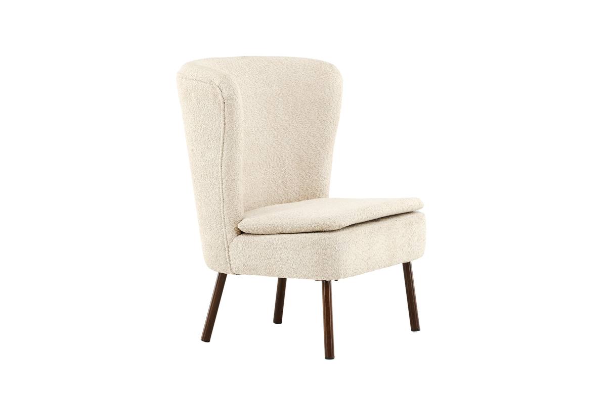 Ben- Lænestol med høj ryg i beige boucle stof, produktbillede 9 af 10, Lænestole hos HomeNordic