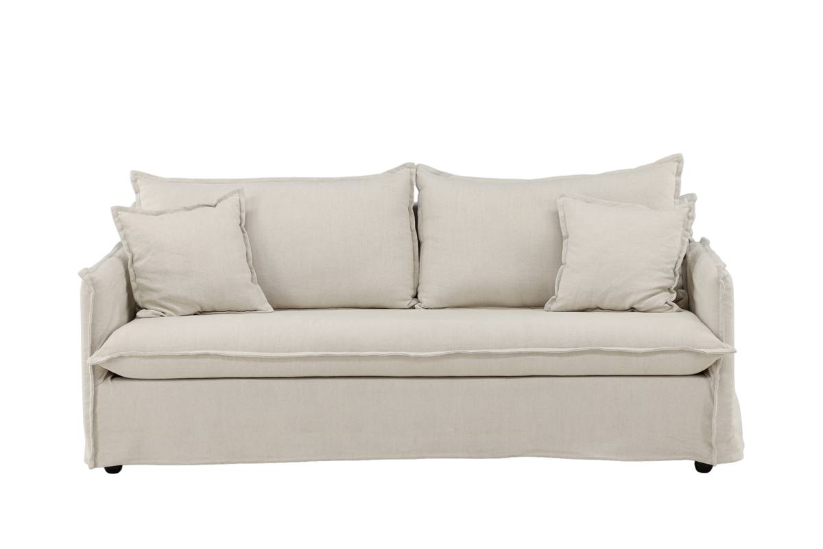 Stella - Sofa, 3-personers med stof i beige bomuld – billede 5