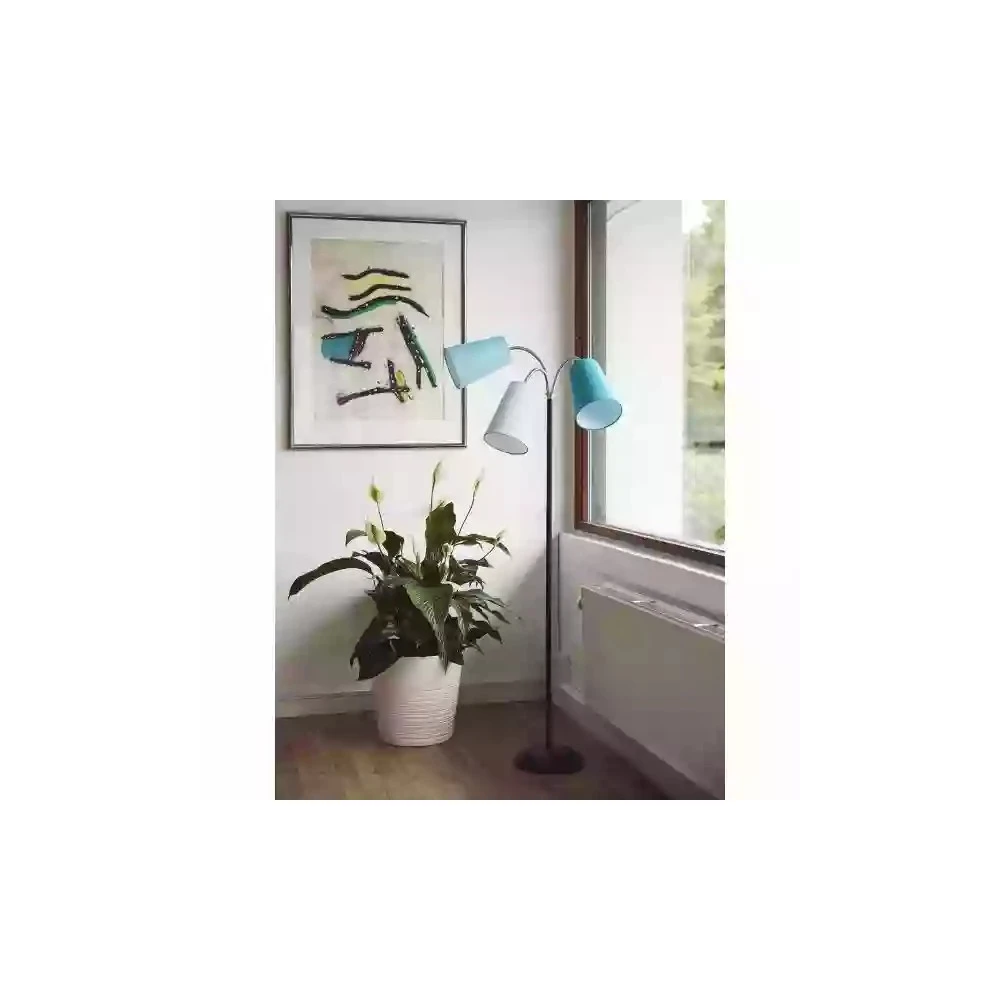 E14 Salsa gulvlampe fra Nielsen Light i sort, aqua og lyseblå, Gulvlamper hos HomeNordic