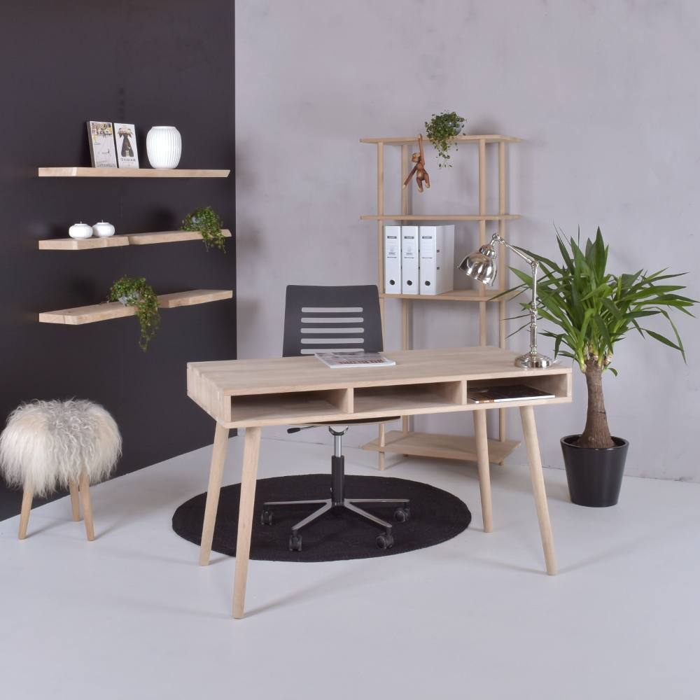 Skrivebord i massiv eg, Boston, produktbillede 3 af 7, Skriveborde hos HomeNordic