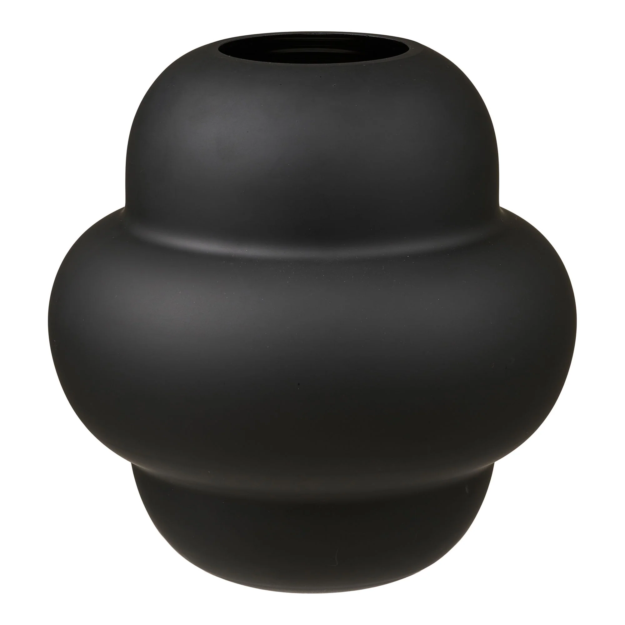 Vase - Vase, Mundblæst Glas, Sort Ø21X20 Cm, Vaser hos HomeNordic