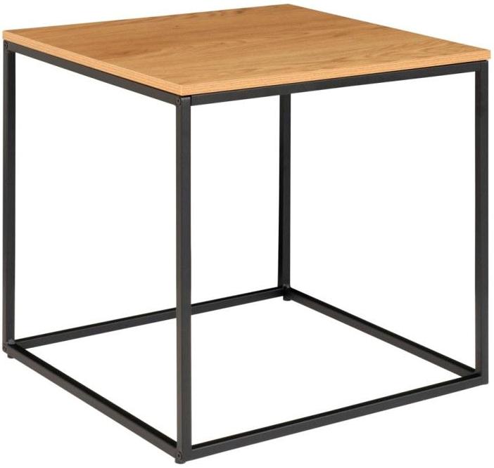 Valencia hjørnebord 45 x 45 cm i sort metalstel og med bordplade med, Sofaborde hos HomeNordic