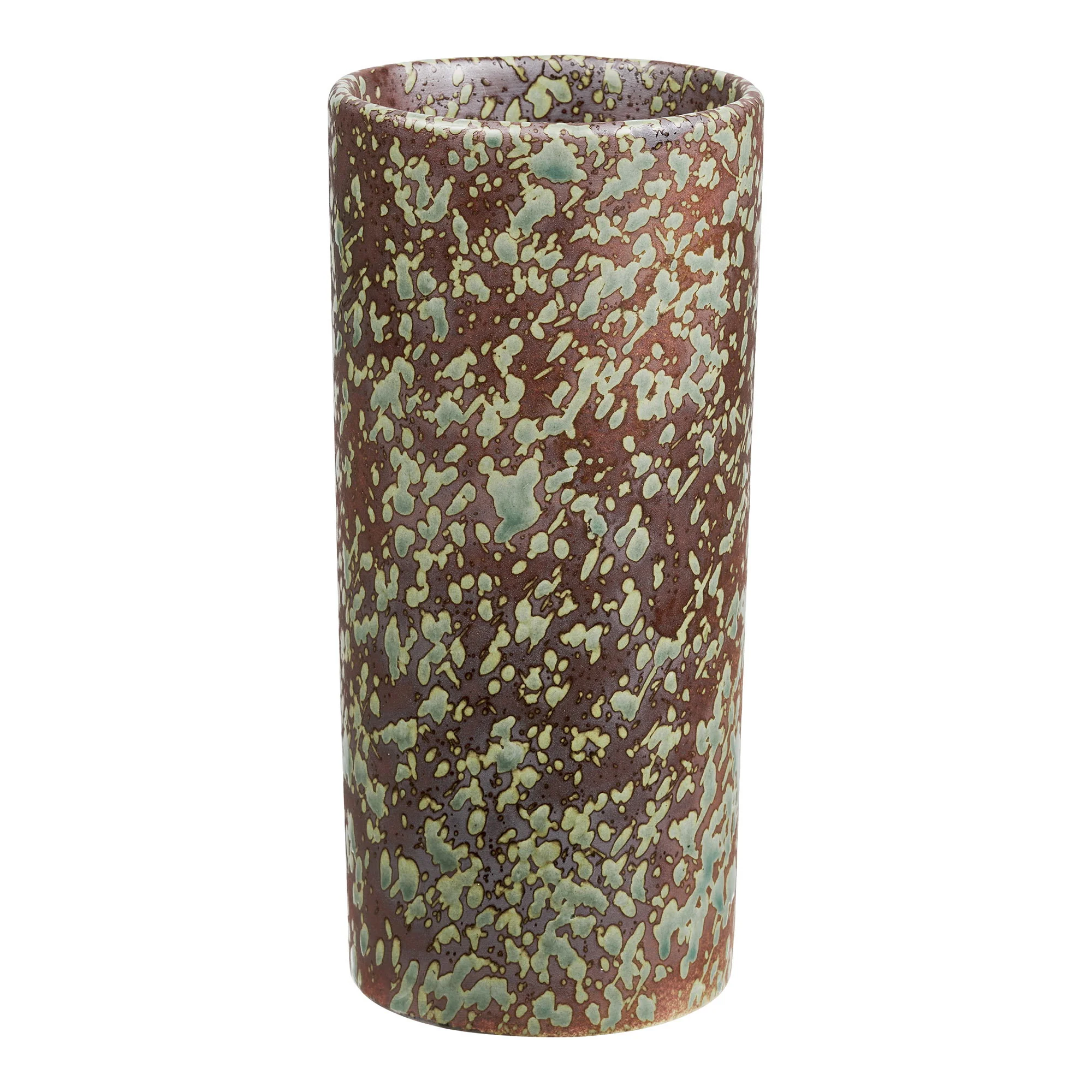 Vase - Vase, Keramik, Mørkebrun/Mørk Skov Grøn, Ø9,5X20 Cm, Vaser hos HomeNordic