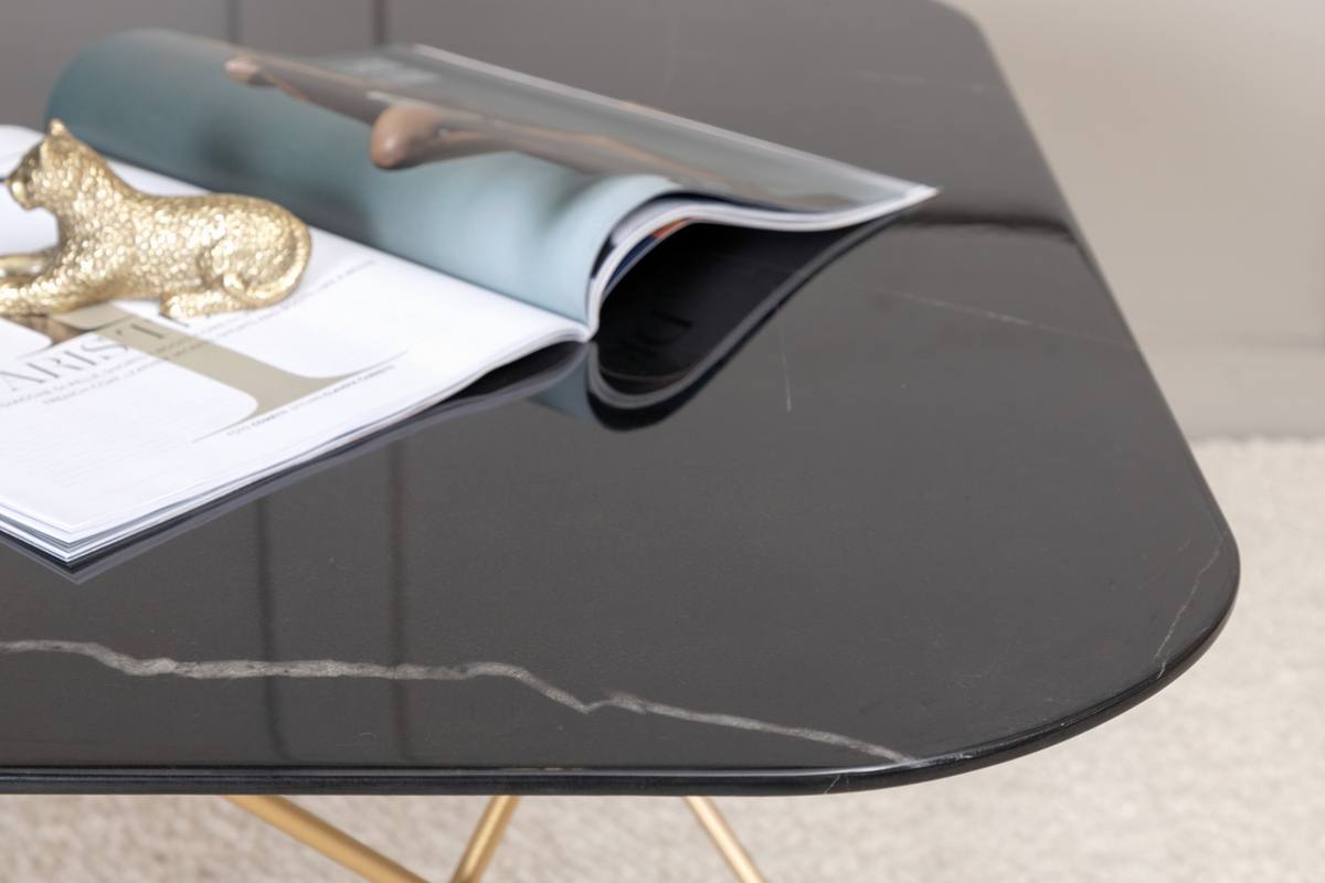 Tubas- Sofabord i sort marmor glas og messing metal, 80 x 80 cm, produktbillede 6 af 11, Moderne designs hos HomeNordic