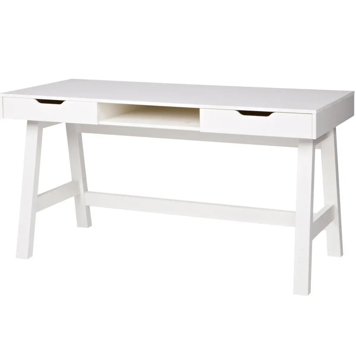 WOOOD - Nikki Skrivebord Fyrretræ Hvid FSC 75x140x62 cm, produktbillede 7 af 11, Skriveborde hos HomeNordic