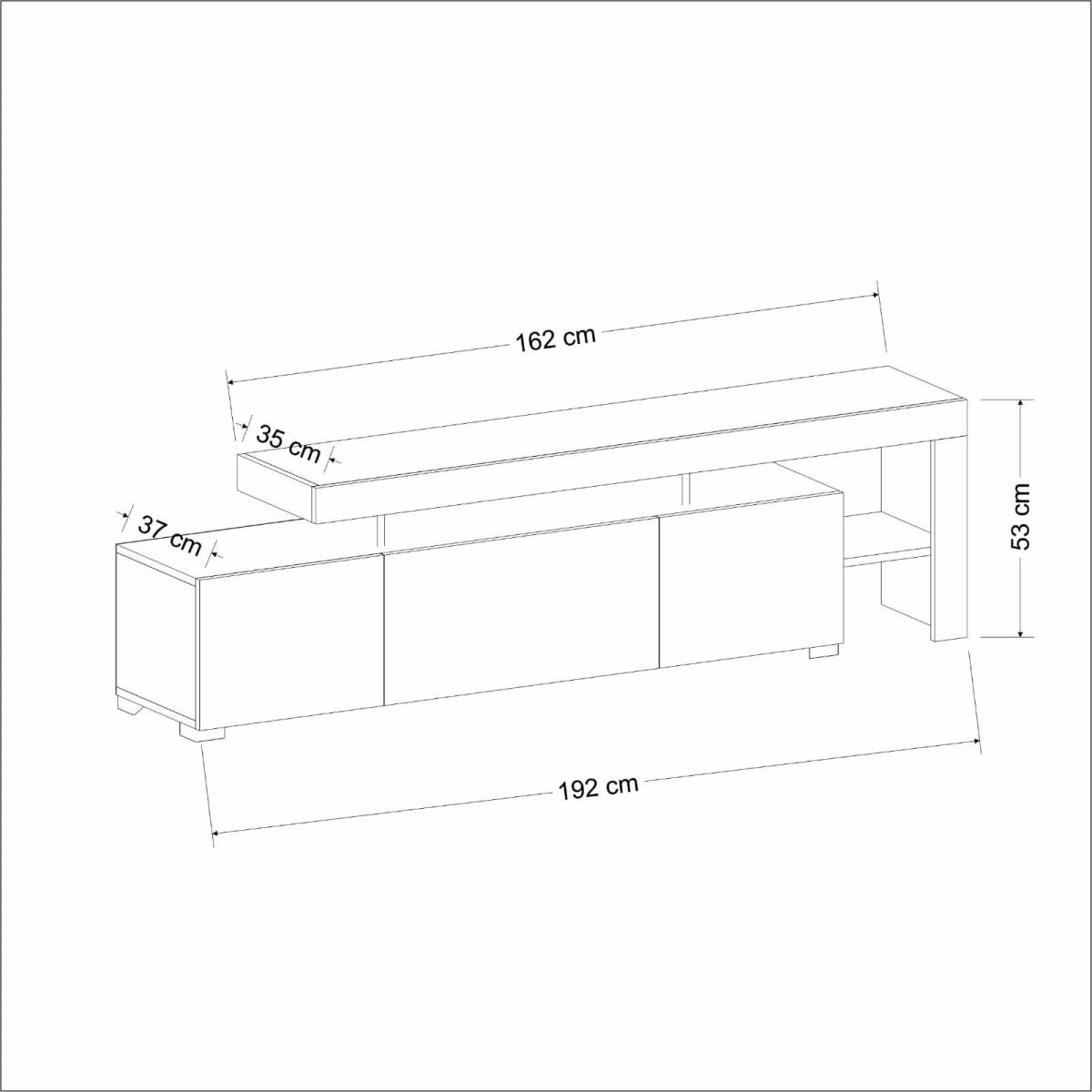 NORDVÄRK Beliz TV-bord, m. PVC-kantbånd LED-lys, produktbillede 13 af 13, TV-borde hos HomeNordic